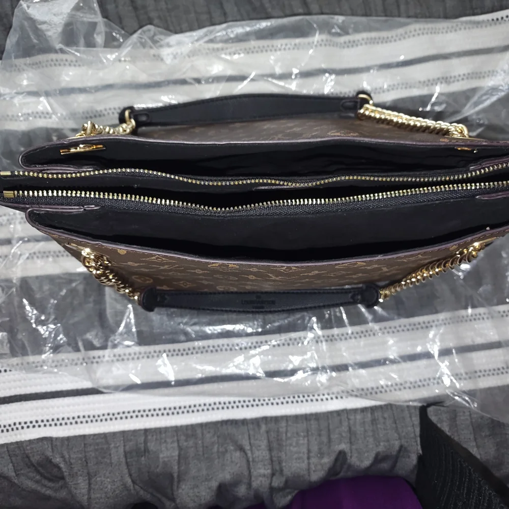 Louis Vuitton Brown Monogram Canvas Shoulder Bag with Chain - Picture 9 of 14